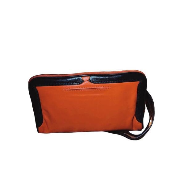 Latico Genuine Leather Color Block Tate Cross Body Shoulder Bag Salmon Espresso - Picture 5 of 7
